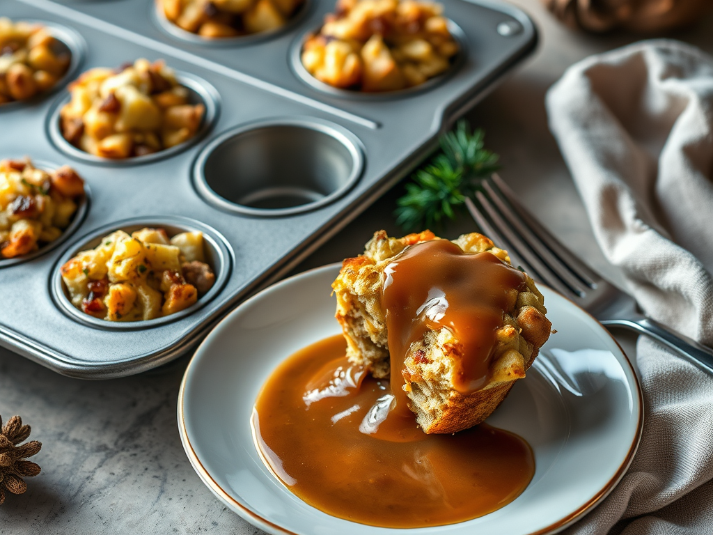 Stuffing Muffins with Sausage and Herbs