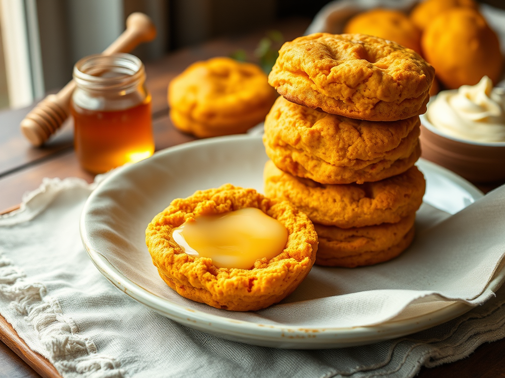Sweet Potato Biscuits with Honey Butter