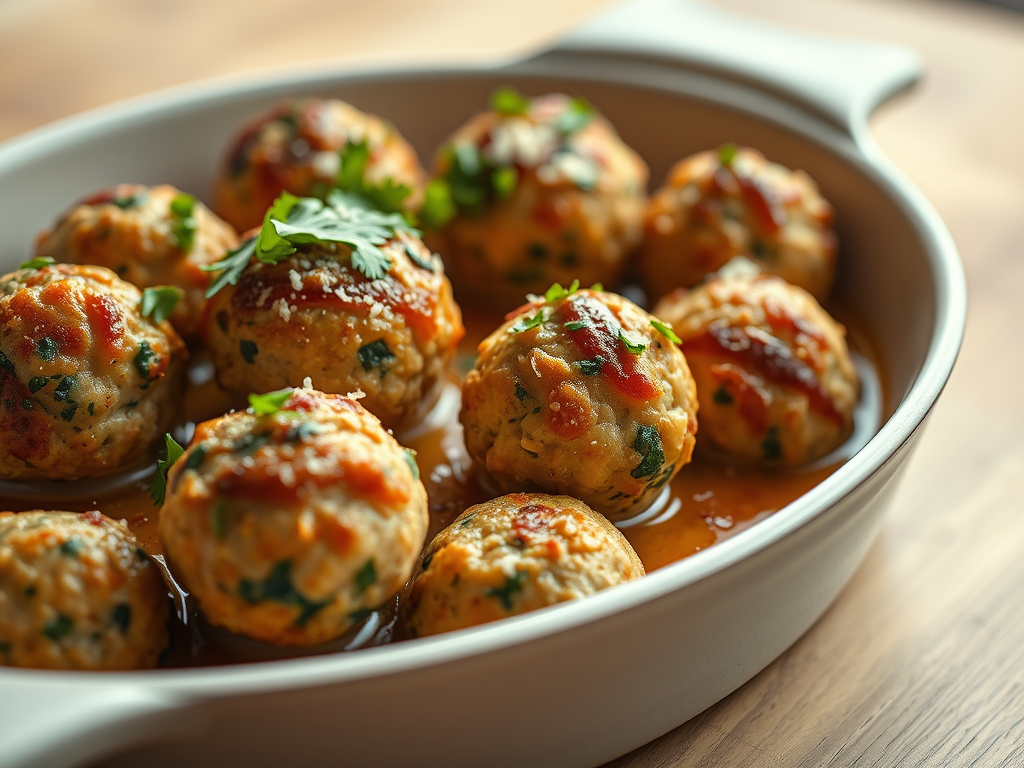 Skillet Turkey Meatballs with Spinach and Parmesan