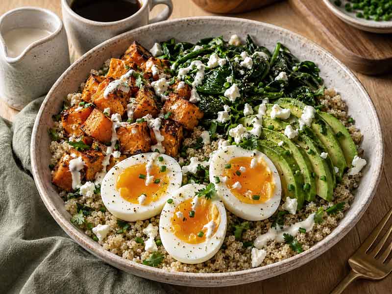 Savory Breakfast Bowls with Jammy Eggs