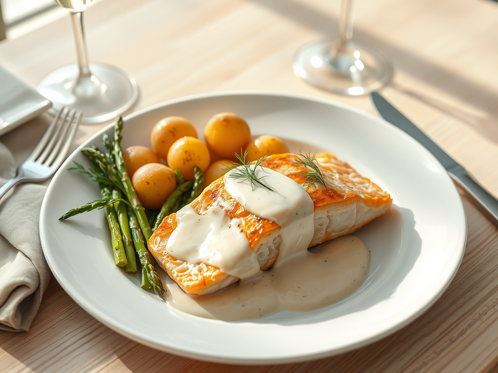 Salmon with Champagne Sauce