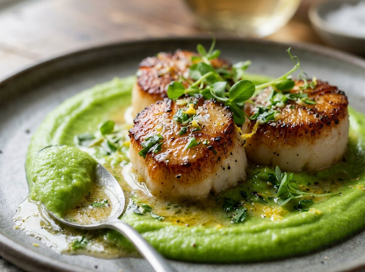 Seared Scallops with Lemon Butter & Spring Herbs