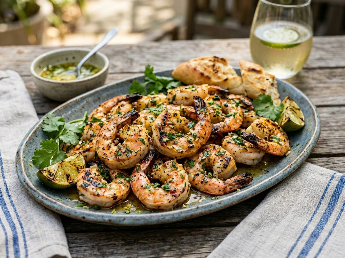 Grilled Shrimp with Garlic-Lime Butter