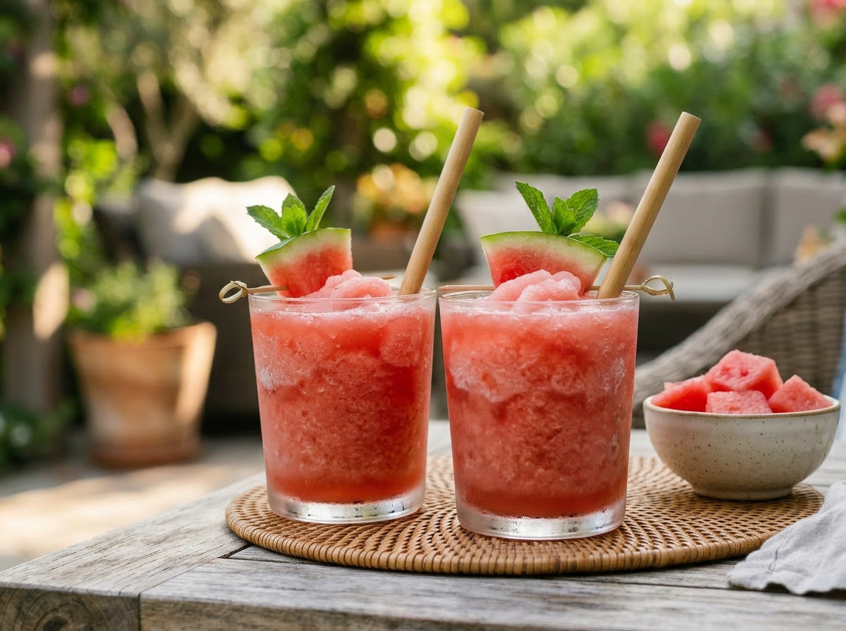 Frozen Watermelon Rosé Slushies