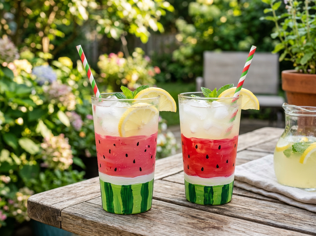 DIY Painted Glassware for Summer Drinks