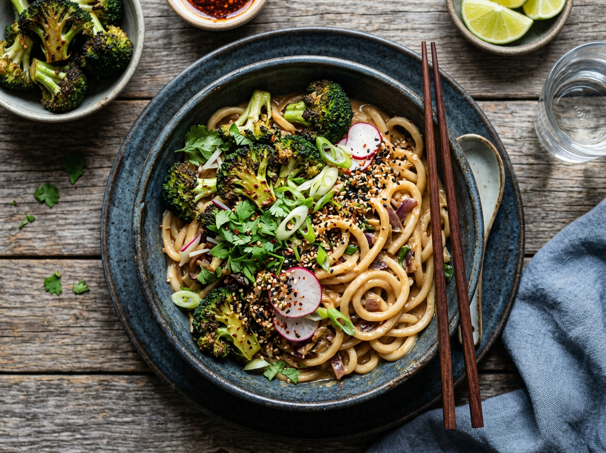Tahini Noodles with Charred Broccoli