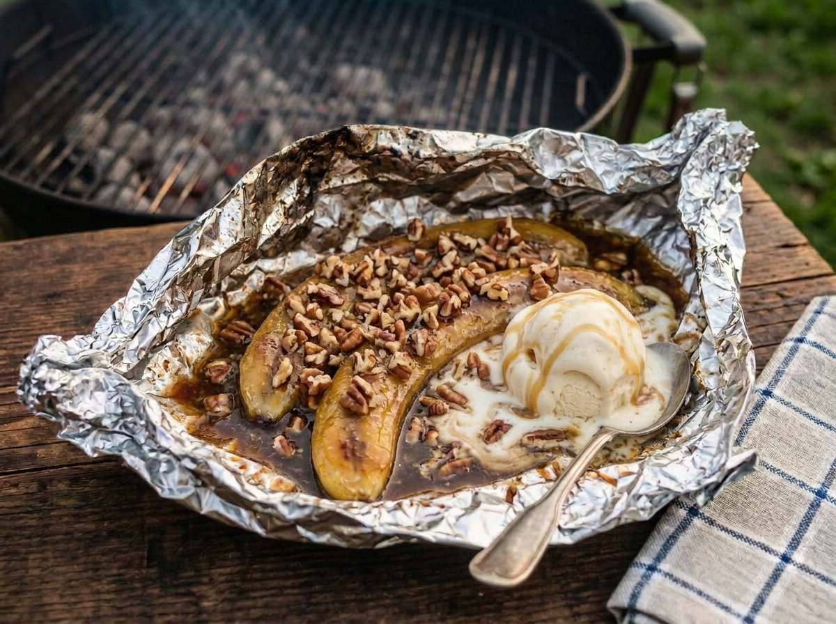Grilled Bananas Foster Packets