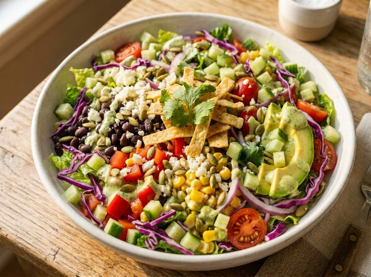 Southwest Chopped Salad with Avocado Lime Dressing