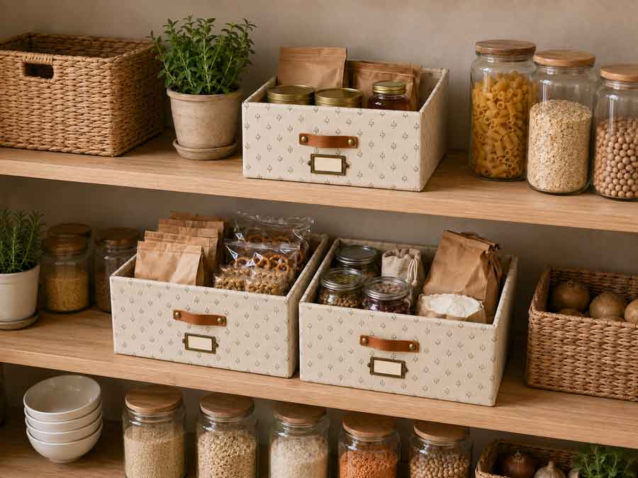 DIY Fabric-Wrapped Storage Boxes