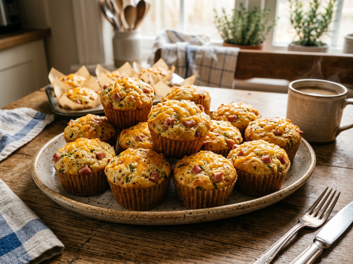 Ham and Cheddar Muffins