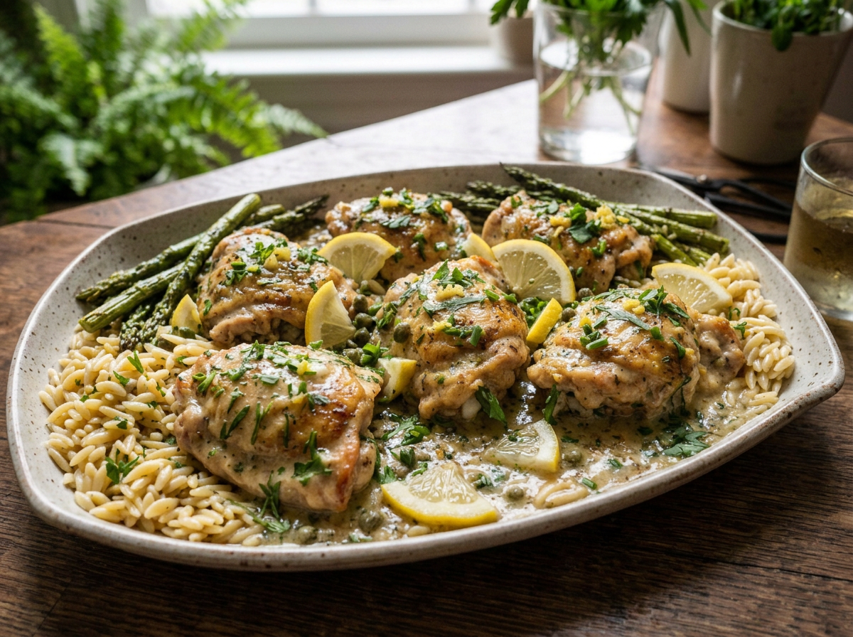 Creamy Lemon Chicken with Spring Herbs