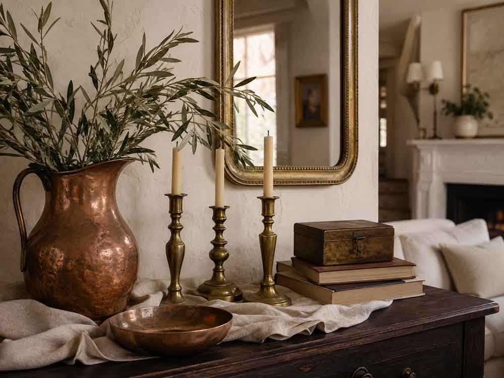 Decorating with Vintage Copper and Brass