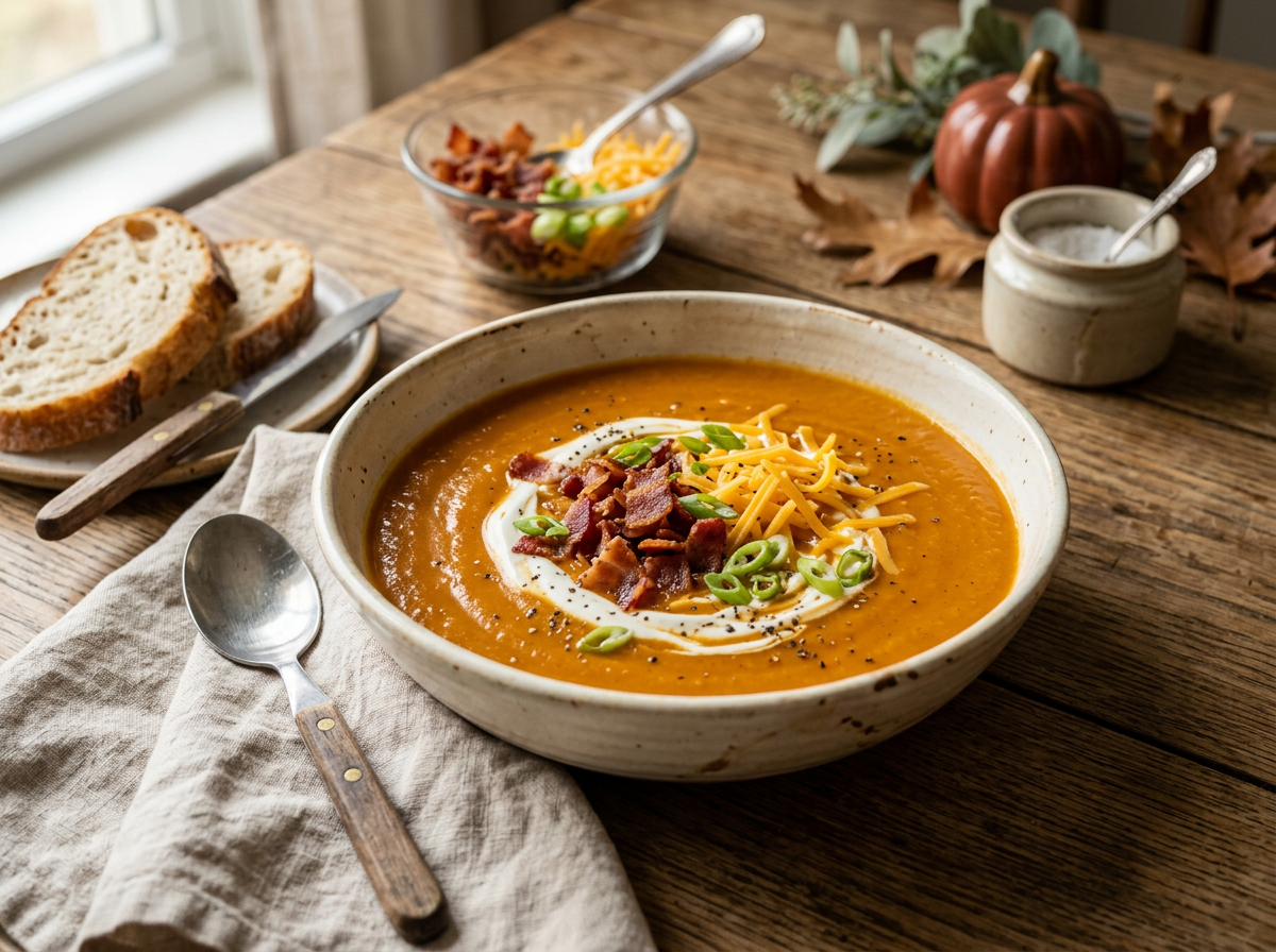Loaded Sweet Potato Soup